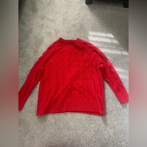 Aerie Red Cable Knit Sweater